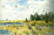 bruno liljefors strackande svanar oil painting on canvas